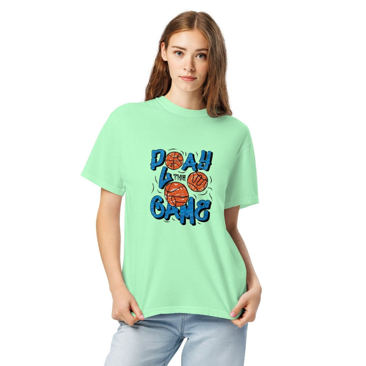 Play The Game Unisex garment - dyed heavyweight t-shirt - Island Reef - S - Product mockup - Tatoo Tee