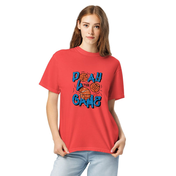 Play The Game Unisex garment - dyed heavyweight t-shirt - Paprika - S - Product mockup - Tatoo Tee