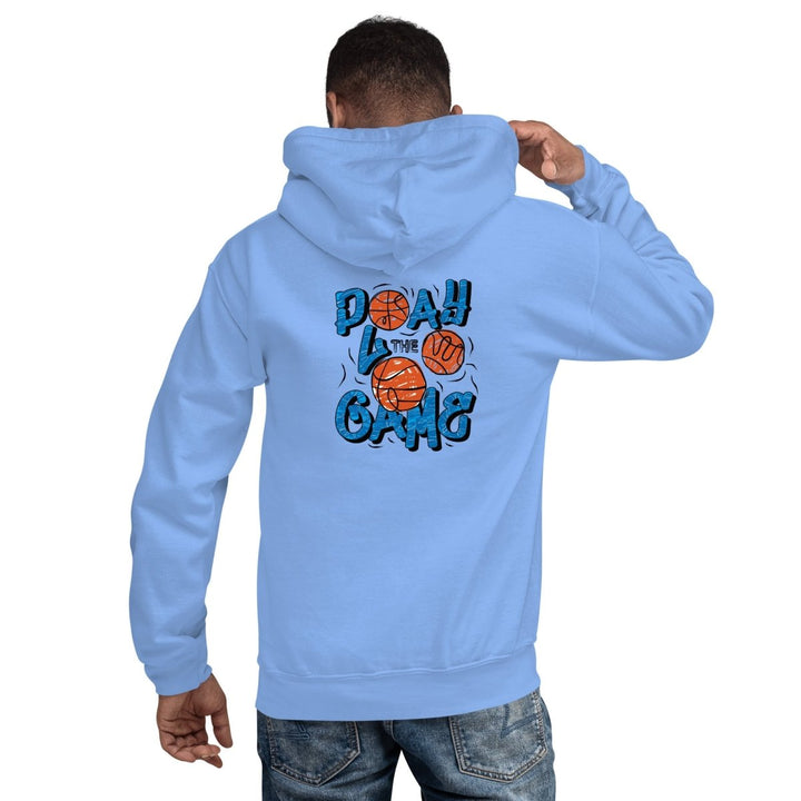 Play The Game Unisex Hoodie - Carolina Blue - S - Product mockup - Tatoo Tee