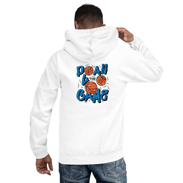 Play The Game Unisex Hoodie - White - S - Product mockup - Tatoo Tee