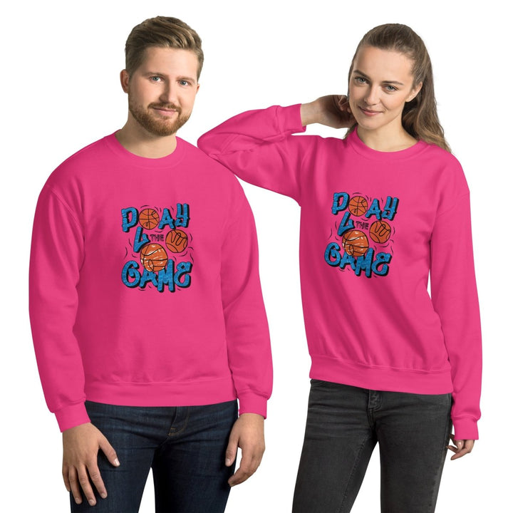 Play The Game Unisex Sweatshirt - Heliconia - S - Product mockup - Tatoo Tee