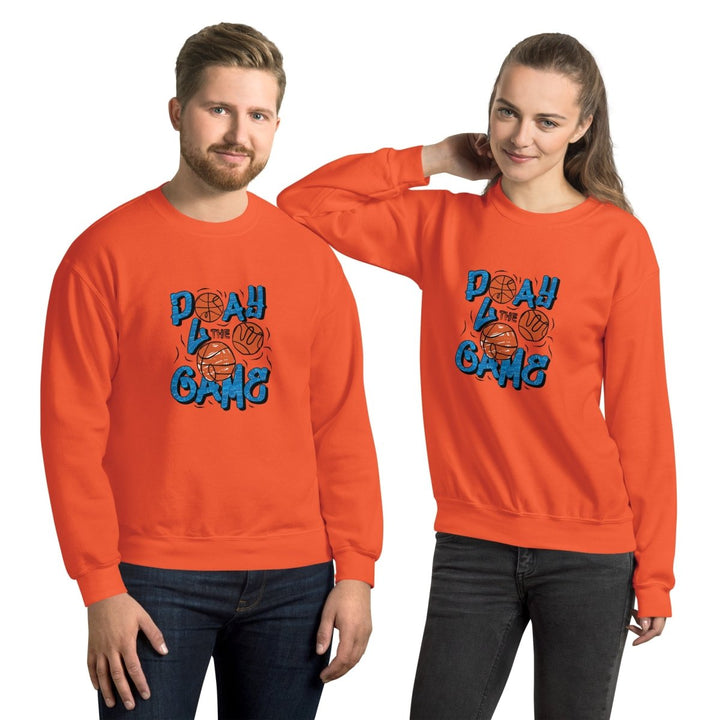 Play The Game Unisex Sweatshirt - Orange - S - Product mockup - Tatoo Tee