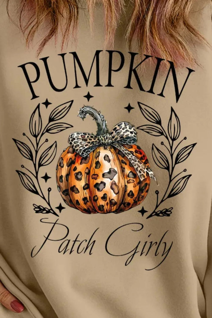 Plus Size Pumpkin Graphic Long Sleeve Sweatshirt - Khaki - 1XL - 526d1527 - c553 - 46bf - a026 - 353412460402 - Max - Tatoo Tee
