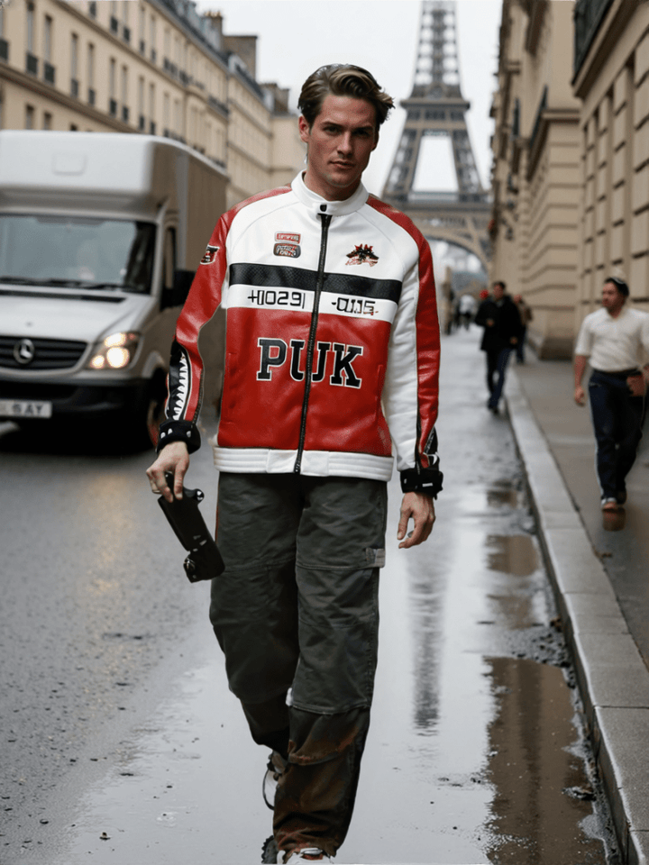Puk Leather Vintage Racing Jacket - XS - Puk Leather Vintage Racing Jacket - Tatoo Tee
