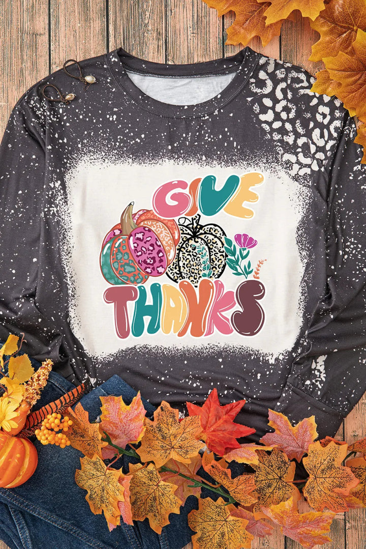 Pumpkin Graphic Round Neck Long Sleeve T-Shirt - Black - S - 1304d07d - d5f0 - 4c8a - 91c5 - 36cd55d0552c - Max - Tatoo Tee