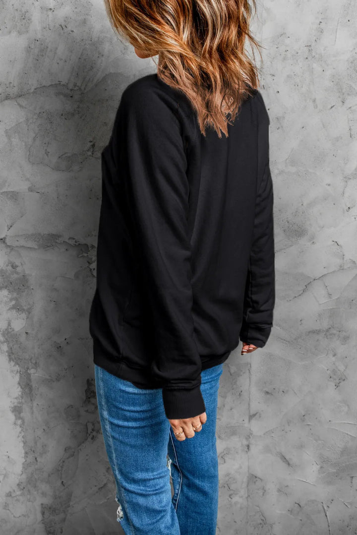 Pumpkin Round Neck Long Sleeve Sweatshirt - Black - S - 9255d2ed - e1c7 - 46a7 - b079 - 6653af2c37ce - Max - Tatoo Tee