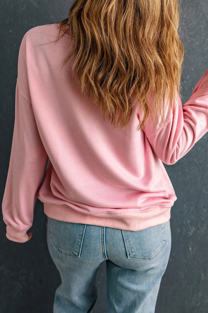 Pumpkin Round Neck Long Sleeve Sweatshirt - Blush Pink - S - cb7998bb - 64d0 - 4514 - 8d24 - f405714d19b0 - Max - Tatoo Tee