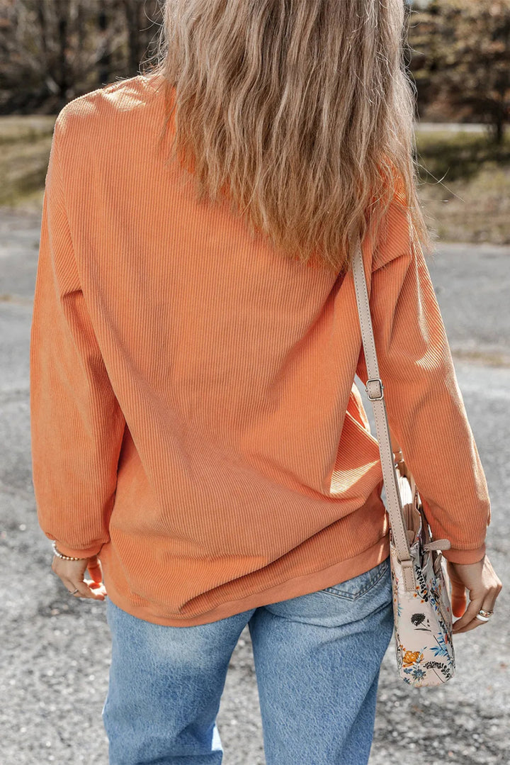 Pumpkin Round Neck Long Sleeve Sweatshirt - Sherbet - S - 862ac76c - 55c9 - 45c0 - ad2f - 0486909dd86a - Max - Tatoo Tee