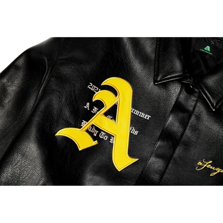 Racing Ferrari Leather Jacket – Black - S - Racing Ferrari Leather Jacket – Black - Tatoo Tee