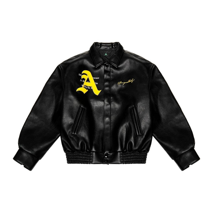Racing Ferrari Leather Jacket – Black - S - Racing Ferrari Leather Jacket – Black - Tatoo Tee