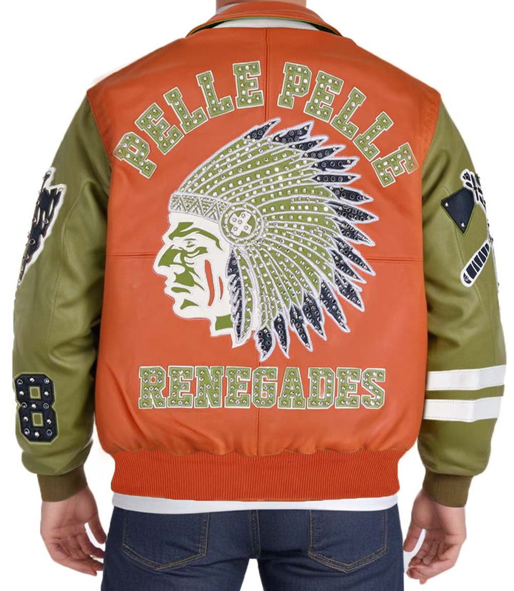 Renegades Orange Green Leather Jacket - XXS - Renegades Orange Green Leather Jacket - Tatoo Tee