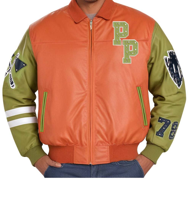 Renegades Orange Green Leather Jacket - XXS - Renegades Orange Green Leather Jacket - Tatoo Tee