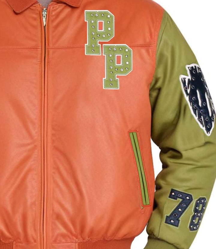 Renegades Orange Green Leather Jacket - XXS - Renegades Orange Green Leather Jacket - Tatoo Tee