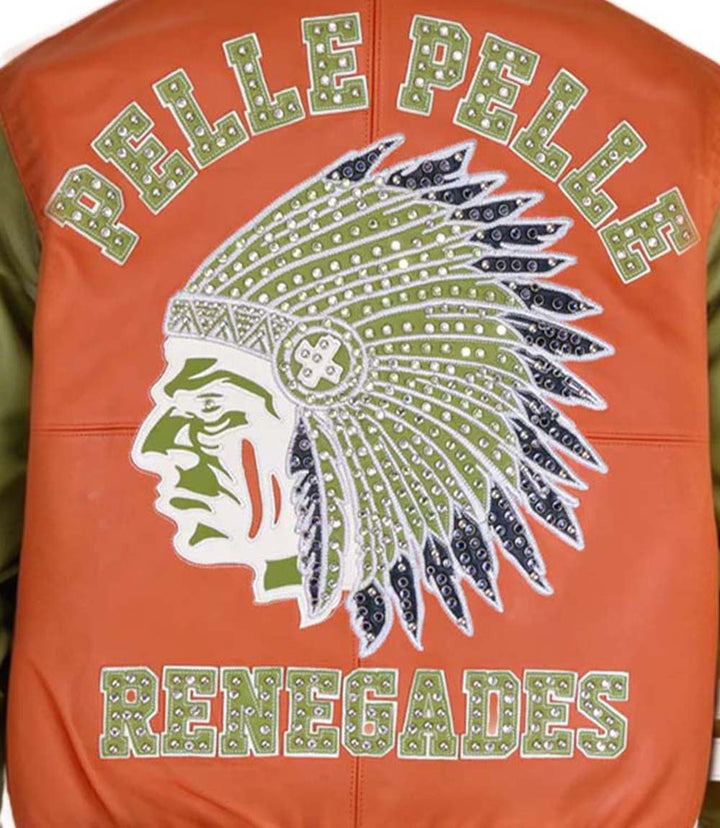 Renegades Orange Green Leather Jacket - XXS - Renegades Orange Green Leather Jacket - Tatoo Tee