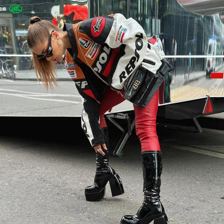 Repsol Leather Jacket - XS - Men - Repsol Leather Jacket - Tatoo Tee