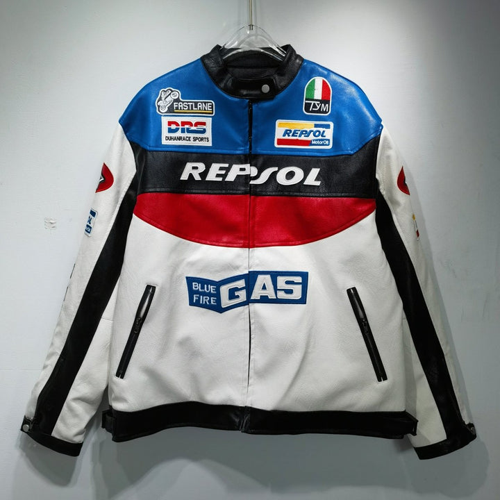 Repsol Leather Vintage Racing Jacket - XS - Repsol Leather Vintage Racing Jacket - Tatoo Tee