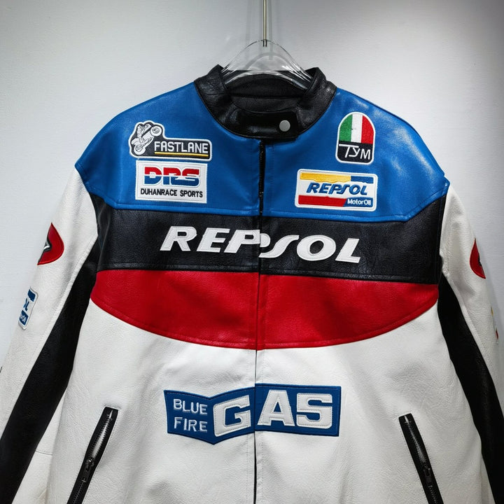 Repsol Leather Vintage Racing Jacket - XS - Repsol Leather Vintage Racing Jacket - Tatoo Tee
