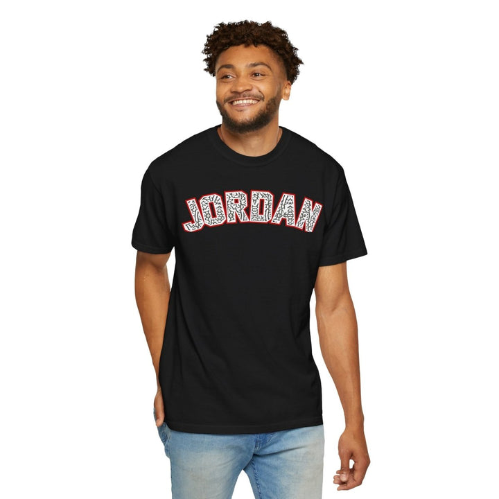 Retro Jordan Graphic Tee - Unisex Garment - Dyed T-Shirt - Black - S - Retro Jordan Graphic Tee - Unisex Garment - Dyed T-Shirt - Tatoo Tee