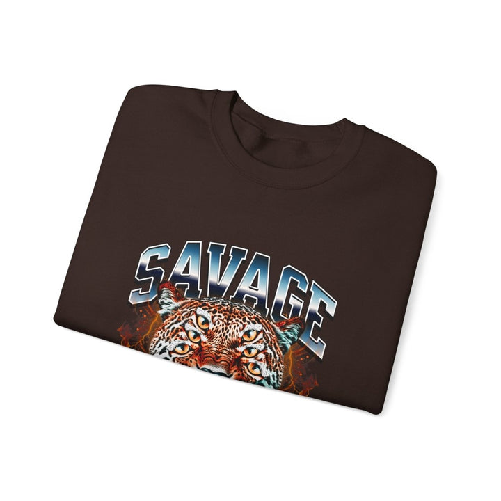 Savage Tiger Graphic Unisex Sweatshirt - Bold and Cozy Streetwear - S - Navy - Savage Tiger Graphic Unisex Sweatshirt - Bold and Cozy Streetwear - Tatoo Tee