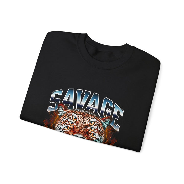 Savage Tiger Graphic Unisex Sweatshirt - Bold and Cozy Streetwear - S - Navy - Savage Tiger Graphic Unisex Sweatshirt - Bold and Cozy Streetwear - Tatoo Tee