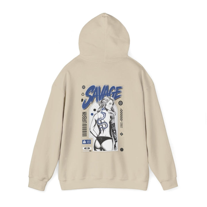 Savage Unisex Heavy Blend™ Hooded Sweatshirt - Bold Graphic Streetwear - Red - S - Savage Unisex Heavy Blend™ Hooded Sweatshirt - Bold Graphic Streetwear - Tatoo Tee