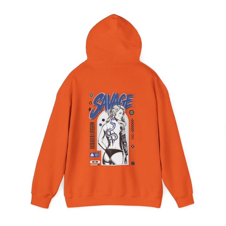 Savage Unisex Heavy Blend™ Hooded Sweatshirt - Bold Graphic Streetwear - Red - S - Savage Unisex Heavy Blend™ Hooded Sweatshirt - Bold Graphic Streetwear - Tatoo Tee