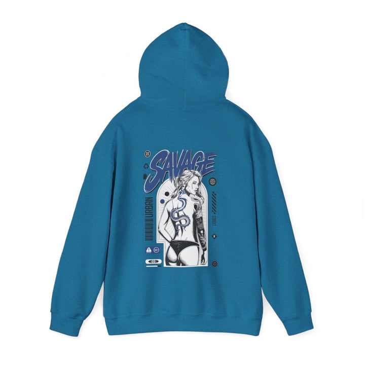 Savage Unisex Heavy Blend™ Hooded Sweatshirt - Bold Graphic Streetwear - Red - S - Savage Unisex Heavy Blend™ Hooded Sweatshirt - Bold Graphic Streetwear - Tatoo Tee