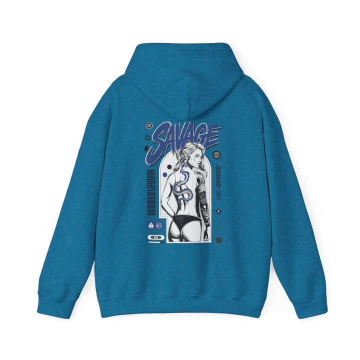 Savage Unisex Heavy Blend™ Hooded Sweatshirt - Bold Graphic Streetwear - Red - S - Savage Unisex Heavy Blend™ Hooded Sweatshirt - Bold Graphic Streetwear - Tatoo Tee
