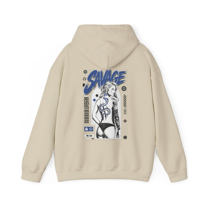 Savage Unisex Heavy Blend™ Hooded Sweatshirt - Bold Graphic Streetwear - Red - S - Savage Unisex Heavy Blend™ Hooded Sweatshirt - Bold Graphic Streetwear - Tatoo Tee