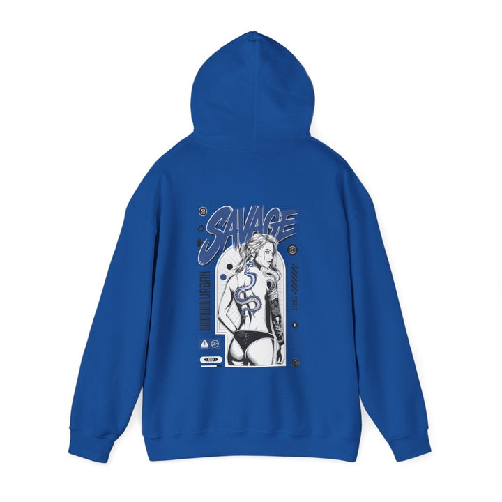 Savage Unisex Heavy Blend™ Hooded Sweatshirt - Bold Graphic Streetwear - Red - S - Savage Unisex Heavy Blend™ Hooded Sweatshirt - Bold Graphic Streetwear - Tatoo Tee
