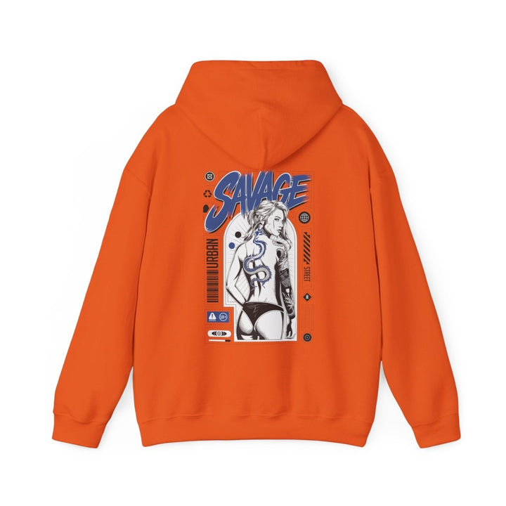 Savage Unisex Heavy Blend™ Hooded Sweatshirt - Bold Graphic Streetwear - Red - S - Savage Unisex Heavy Blend™ Hooded Sweatshirt - Bold Graphic Streetwear - Tatoo Tee