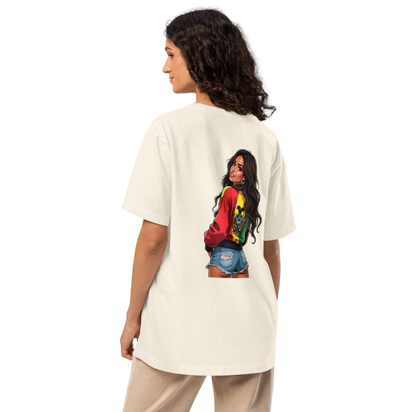 Sexy Latina Girl Unisex oversized t-shirt - Vintage White - S - Product mockup - Tatoo Tee