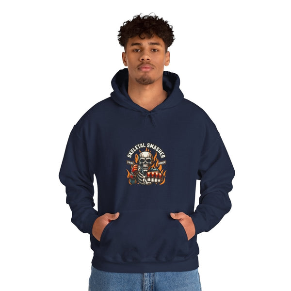 Skeletal Smasher Mixed Martial Arts Hoodie - Unisex Heavy Blend™ - Maroon - S - Skeletal Smasher Mixed Martial Arts Hoodie - Unisex Heavy Blend™ - Tatoo Tee
