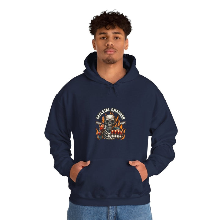 Skeletal Smasher Mixed Martial Arts Hoodie - Unisex Heavy Blend™ - Maroon - S - Skeletal Smasher Mixed Martial Arts Hoodie - Unisex Heavy Blend™ - Tatoo Tee
