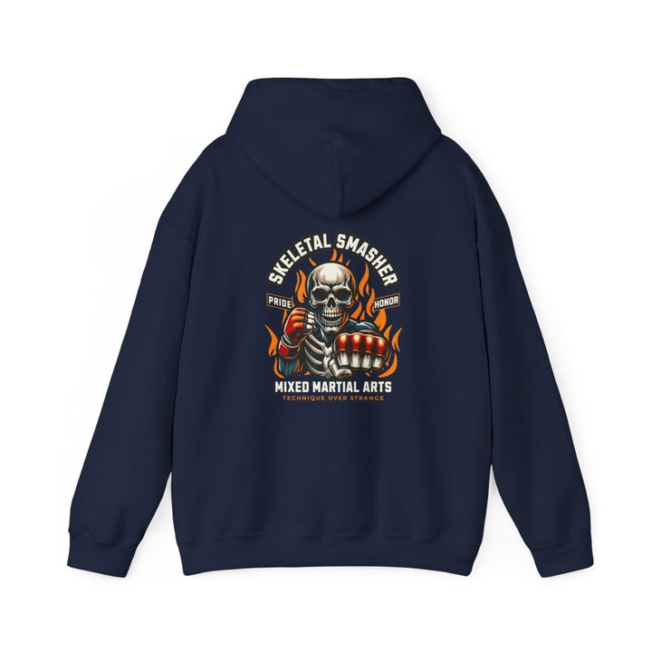 Skeletal Smasher Mixed Martial Arts Hoodie - Unisex Heavy Blend™ - Purple - S - Skeletal Smasher Mixed Martial Arts Hoodie - Unisex Heavy Blend™ - Tatoo Tee