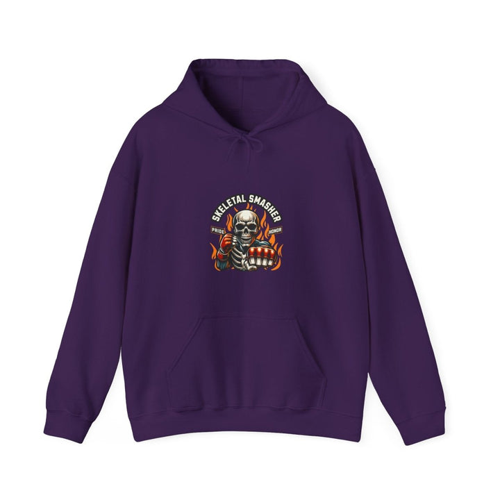 Skeletal Smasher Mixed Martial Arts Hoodie - Unisex Heavy Blend™ - Purple - S - Skeletal Smasher Mixed Martial Arts Hoodie - Unisex Heavy Blend™ - Tatoo Tee