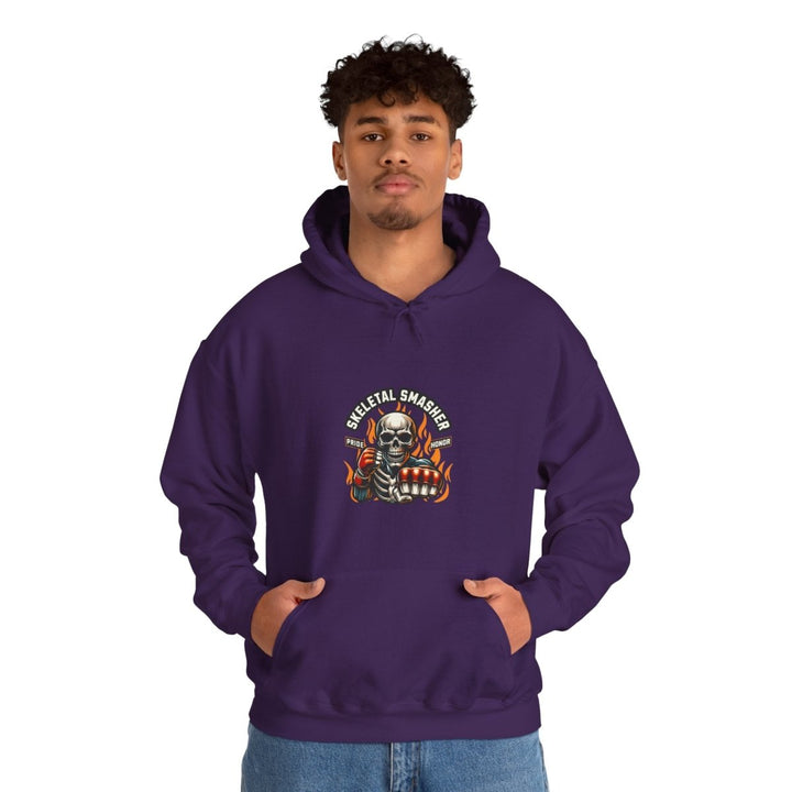 Skeletal Smasher Mixed Martial Arts Hoodie - Unisex Heavy Blend™ - Purple - S - Skeletal Smasher Mixed Martial Arts Hoodie - Unisex Heavy Blend™ - Tatoo Tee