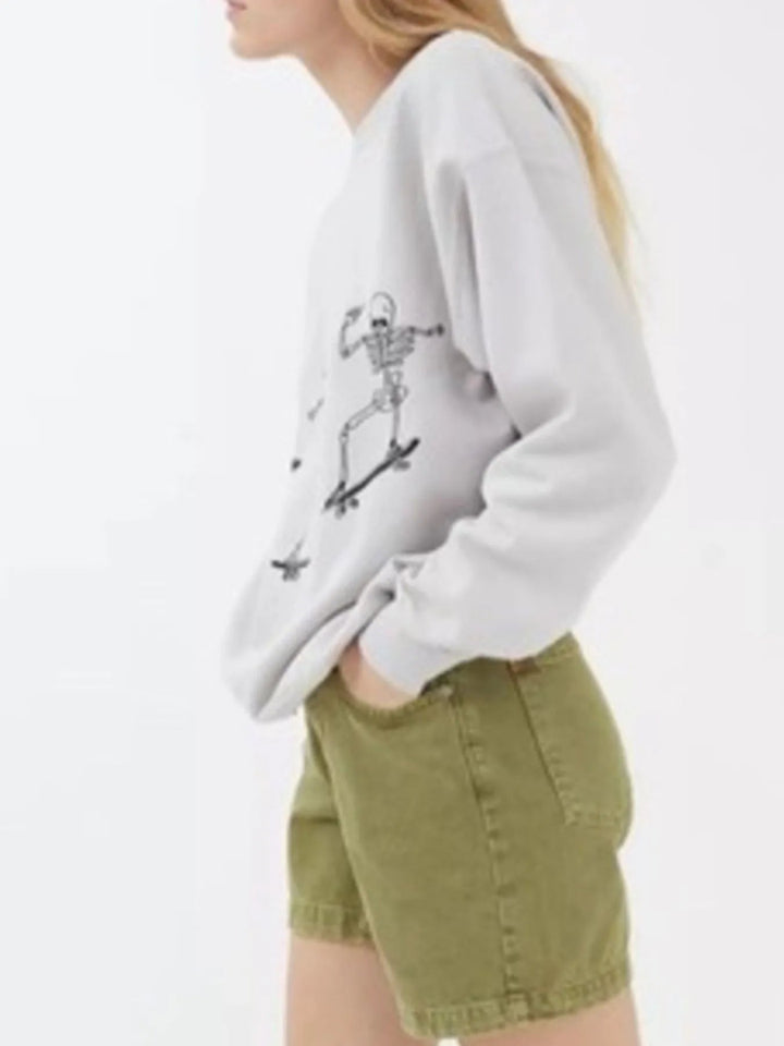 Skeleton Graphic Oversized Sweatshirt - Light Gray - S - ce6e50f6 - 7002 - 4e1a - a9ce - ad57d56a7f3f - Max - Origin - Tatoo Tee