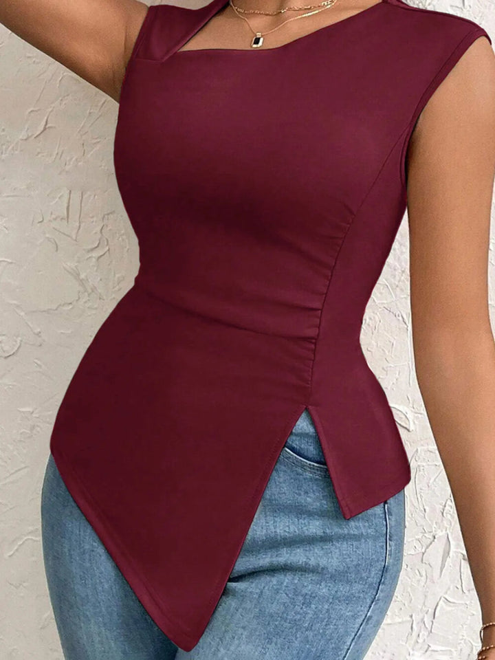 Slit Asymmetrical Tank Top - Black - S - 9d247d74e35149019e548c4cadb9daf0 - Max - Origin - Tatoo Tee