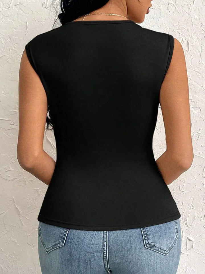 Slit Asymmetrical Tank Top - Brown - S - 9b4dd5cd98714cd8a5996bf6ad11f00c - Max - Origin - Tatoo Tee