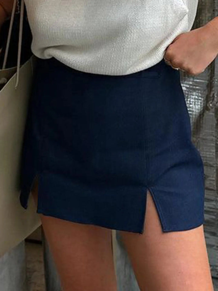 Slit Mini Skort - Navy - S - 2fded934d5b84e52b362c3bf061b3e26 - Max - Origin - Tatoo Tee