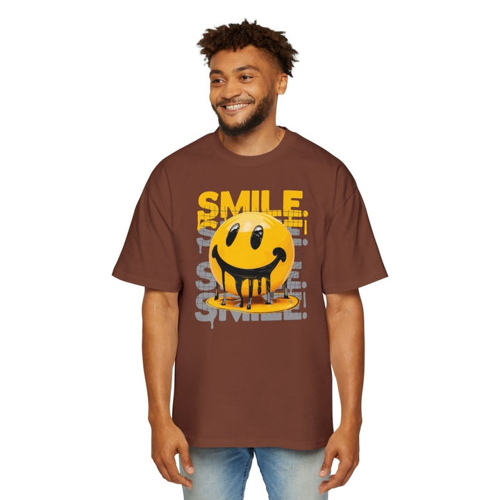Smile Oversized Tee - Yellow Graphic T-Shirt for Casual Vibes - Midnight Blue - S - Smile Oversized Tee - Yellow Graphic T-Shirt for Casual Vibes - Tatoo Tee