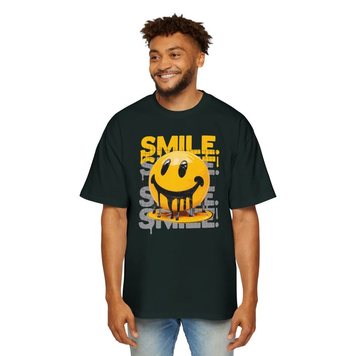 Smile Oversized Tee - Yellow Graphic T-Shirt for Casual Vibes - Midnight Blue - S - Smile Oversized Tee - Yellow Graphic T-Shirt for Casual Vibes - Tatoo Tee
