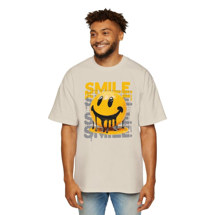 Smile Oversized Tee - Yellow Graphic T-Shirt for Casual Vibes - Midnight Blue - S - Smile Oversized Tee - Yellow Graphic T-Shirt for Casual Vibes - Tatoo Tee