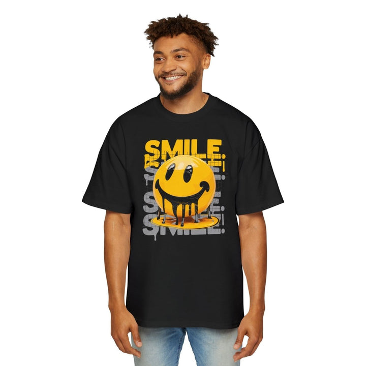 Smile Oversized Tee - Yellow Graphic T-Shirt for Casual Vibes - Midnight Blue - S - Smile Oversized Tee - Yellow Graphic T-Shirt for Casual Vibes - Tatoo Tee