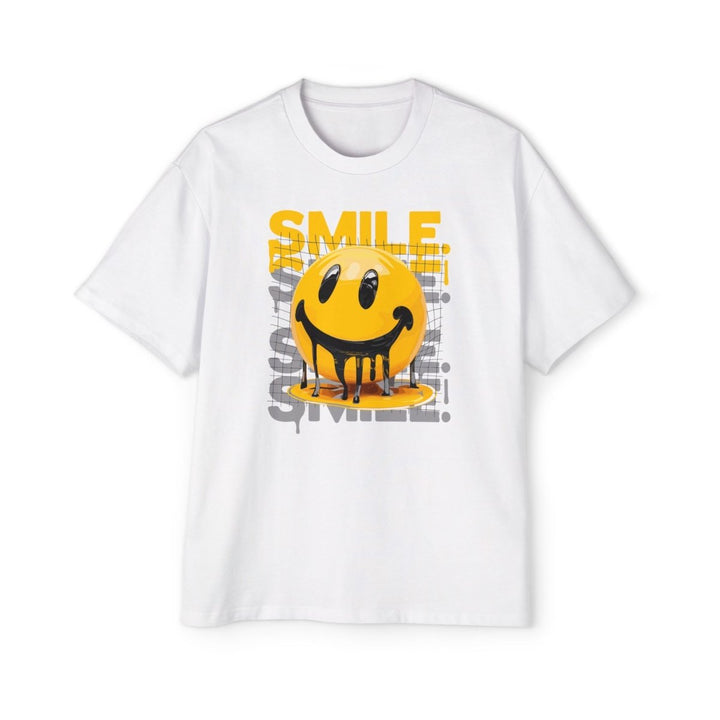 Smile Oversized Tee - Yellow Graphic T-Shirt for Casual Vibes - Midnight Blue - S - Smile Oversized Tee - Yellow Graphic T-Shirt for Casual Vibes - Tatoo Tee