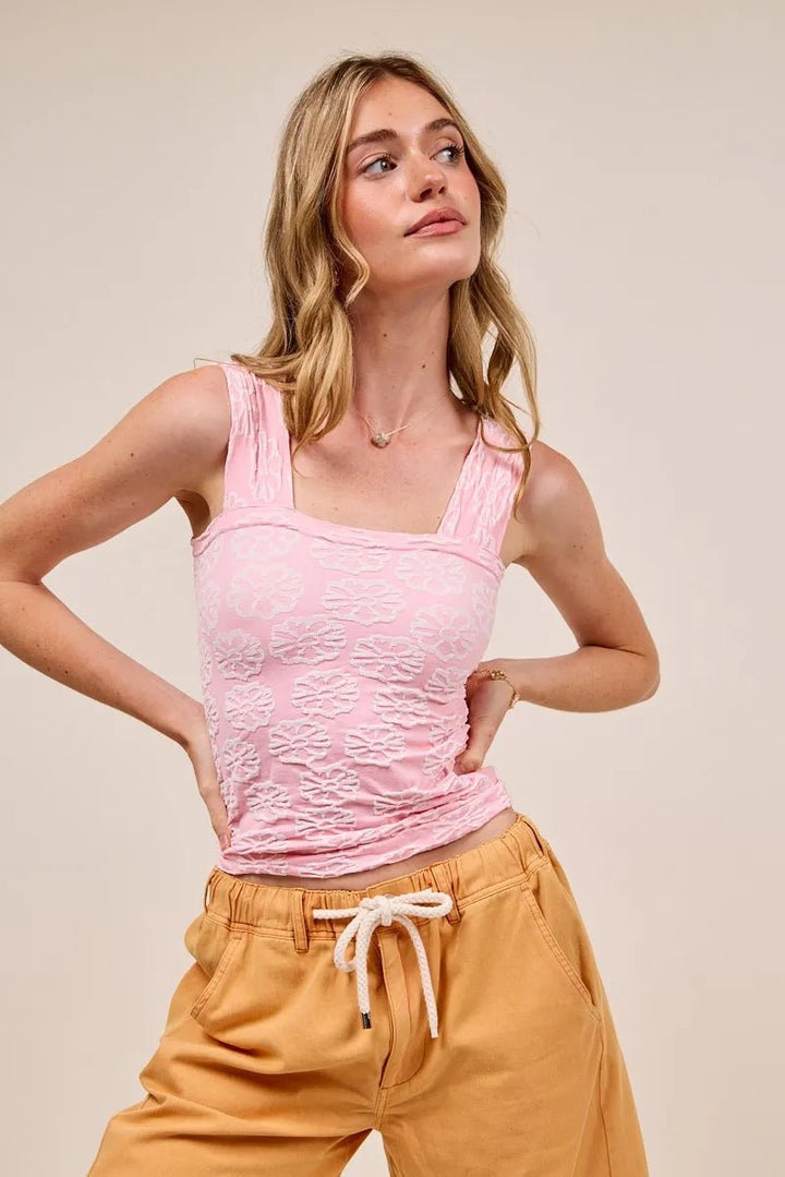 SO ME Two Tone Floral Seamless Tank Top - 2TONE BLUSH - S - 892148b813094453931c04aad6ad08d8 - Max - Origin - Tatoo Tee