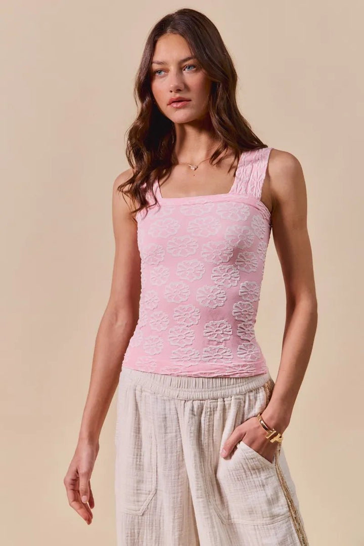 SO ME Two Tone Floral Seamless Tank Top - 2TONE BLUSH - S - 624a45fd9cda42b7ae8bf730105b189c - Max - Origin - Tatoo Tee