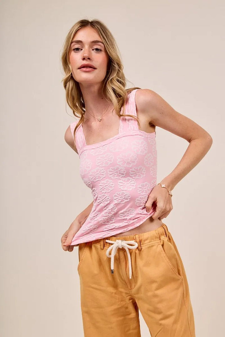 SO ME Two Tone Floral Seamless Tank Top - 2TONE BLUSH - S - 82ee206fd71c451a96b89f44eee4f970 - Max - Origin - Tatoo Tee