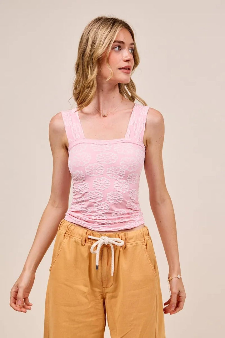 SO ME Two Tone Floral Seamless Tank Top - 2TONE BLUSH - S - 397c4d33d08d4c8e9941e14d946291da - Max - Origin - Tatoo Tee